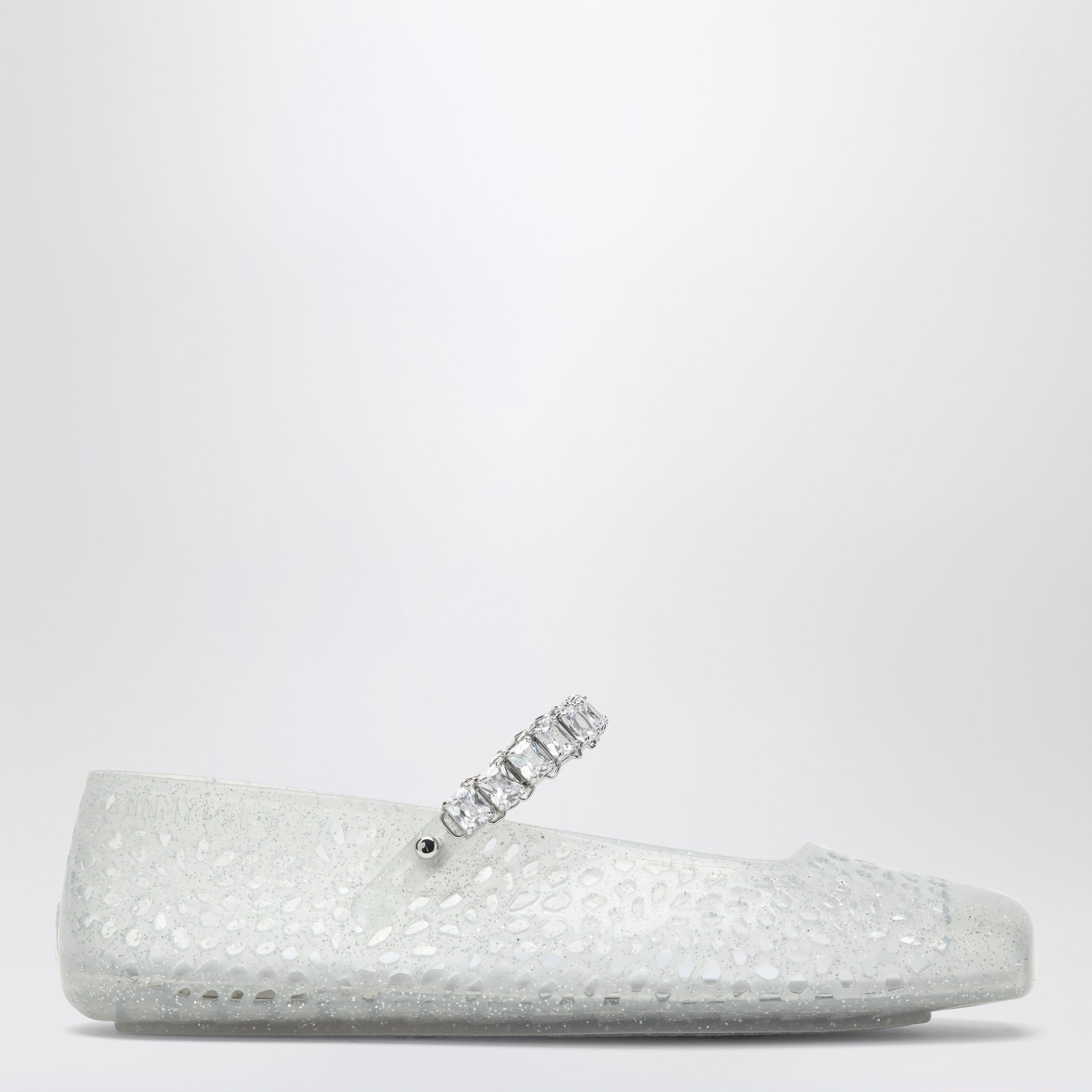 The Jelly transparent ballet flats with crystals