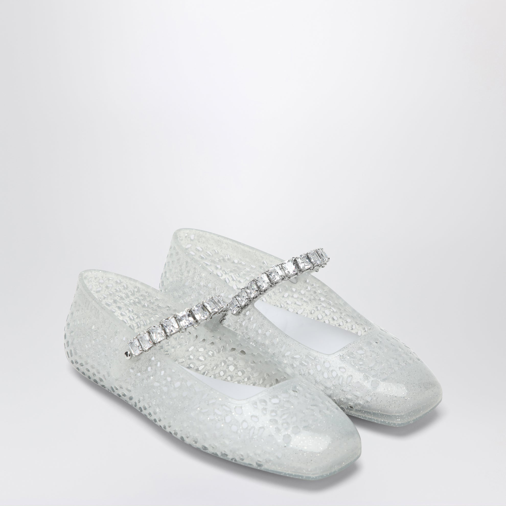 The Jelly transparent ballet flats with crystals