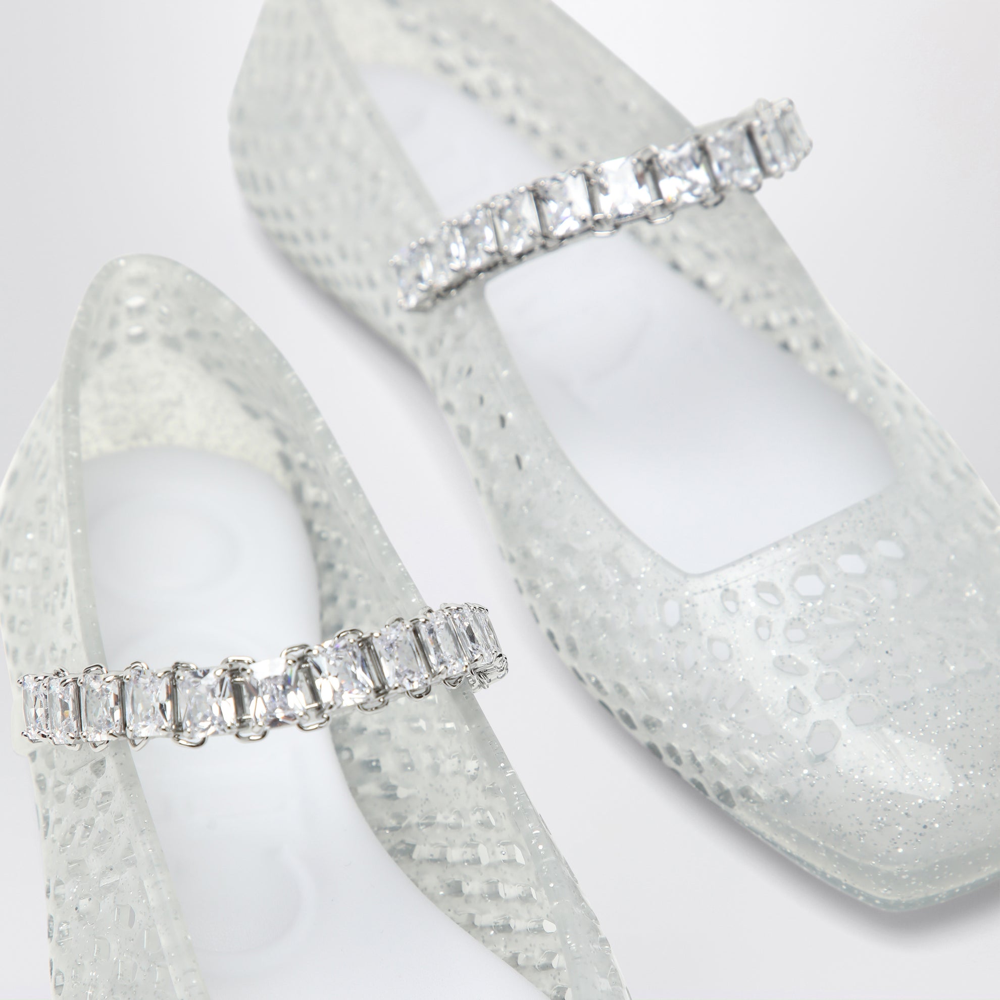 The Jelly transparent ballet flats with crystals