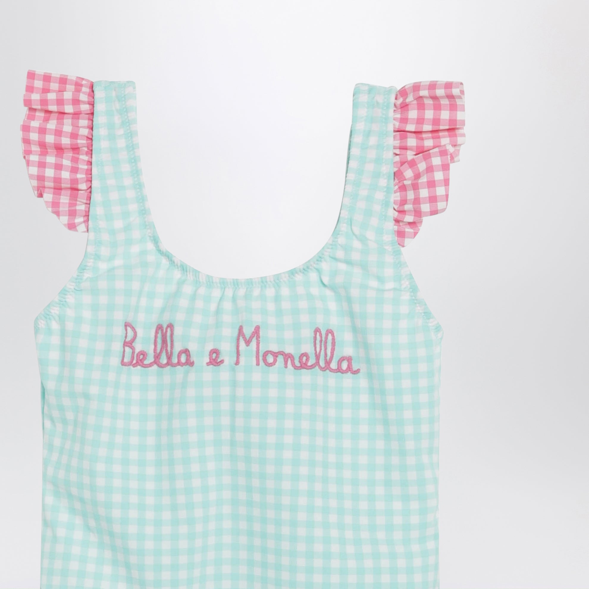 Bella e Monella swimsuit with Vichy pattern