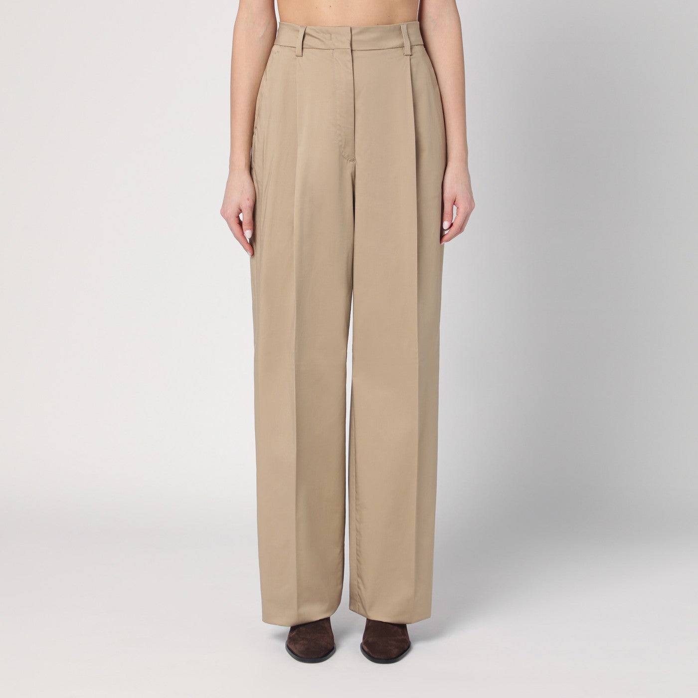 Pantalon large Axel couleur sable