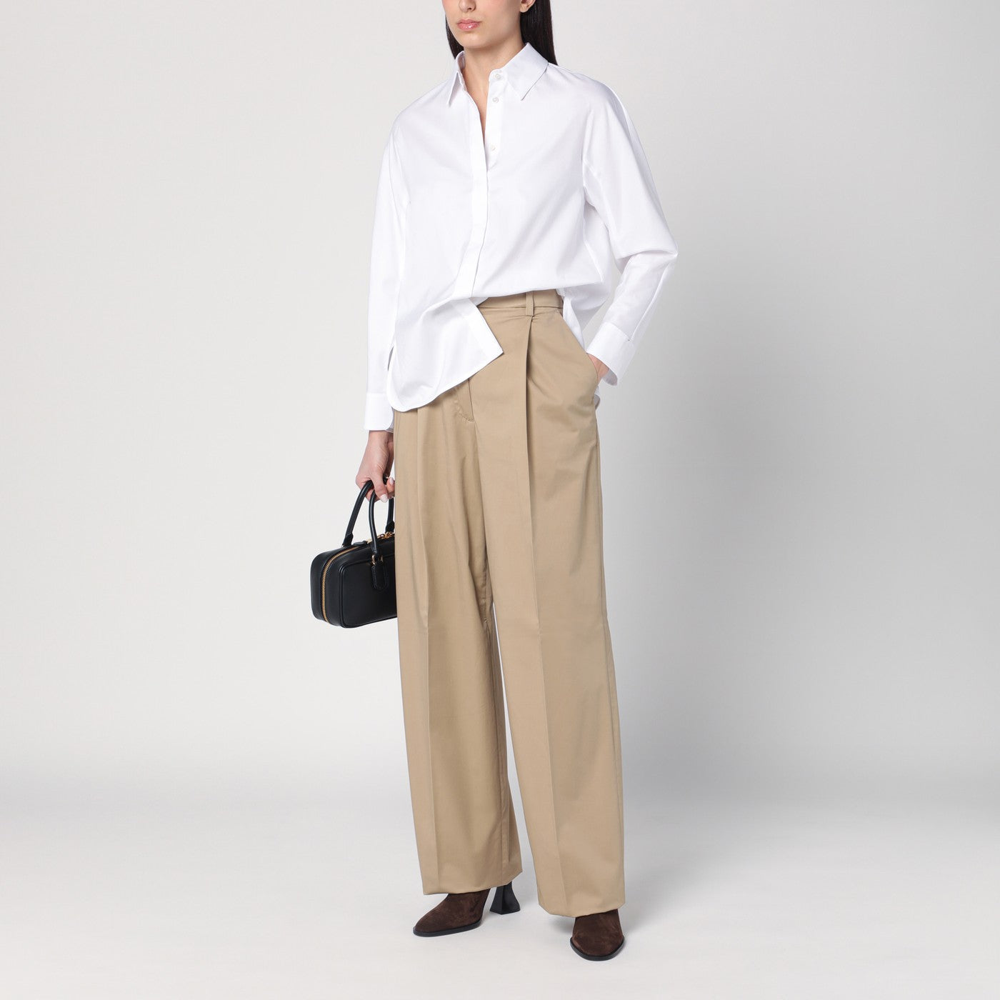 Pantalon large Axel couleur sable