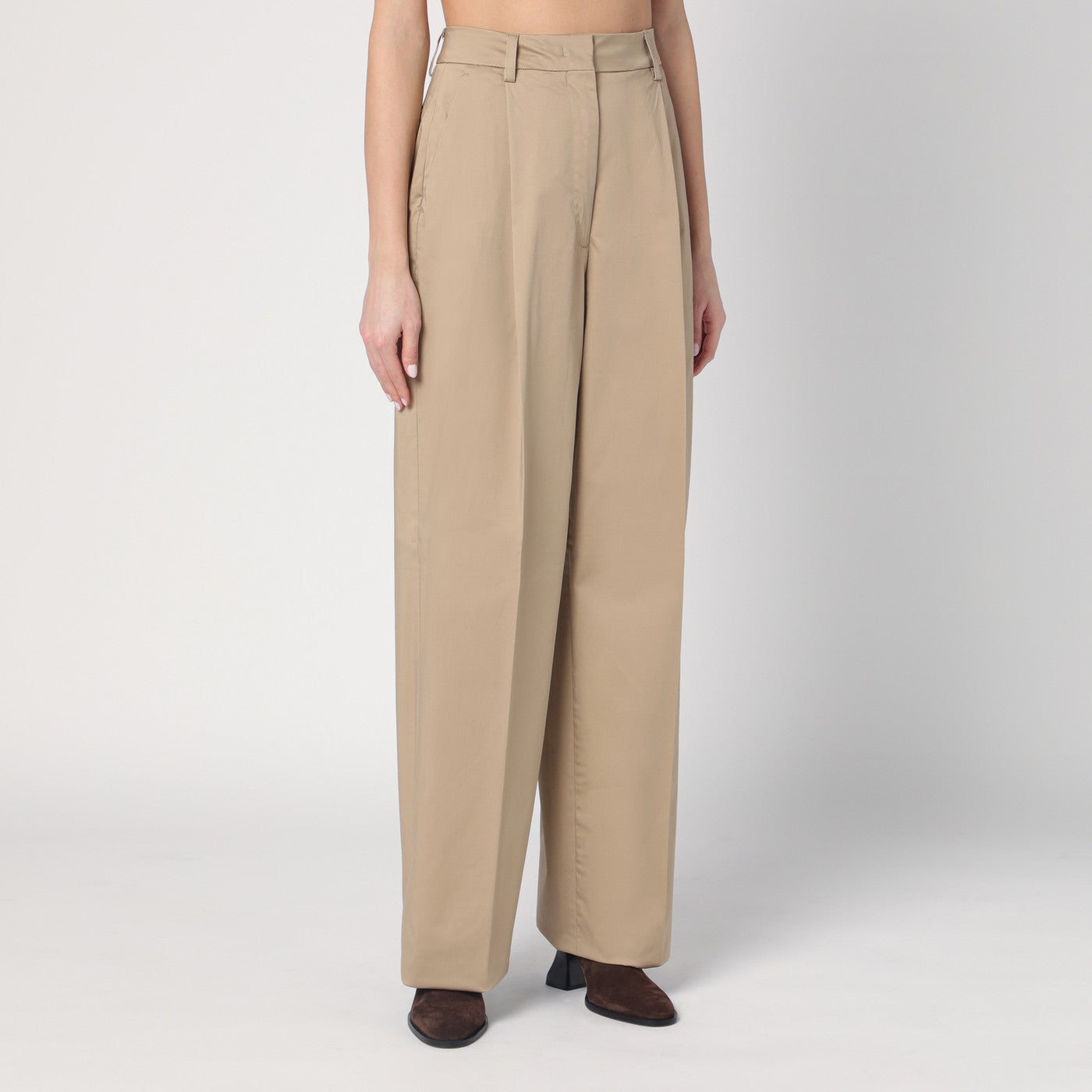 Pantalon large Axel couleur sable
