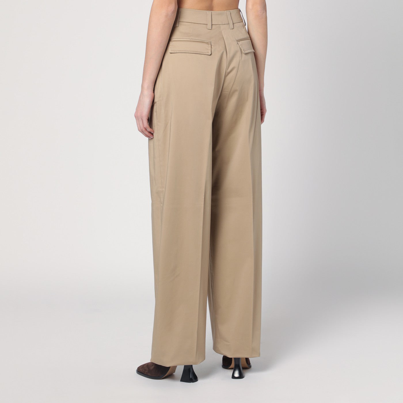 Pantalon large Axel couleur sable