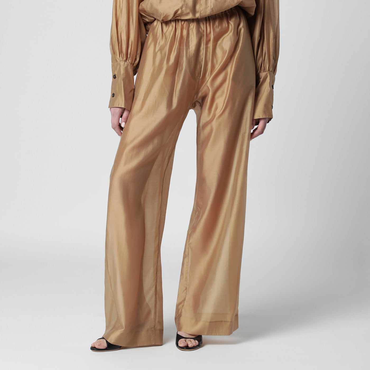 Dora-Hose aus leichter Musselin in Nude