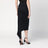 Black cotton midi skirt