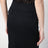 Black cotton midi skirt