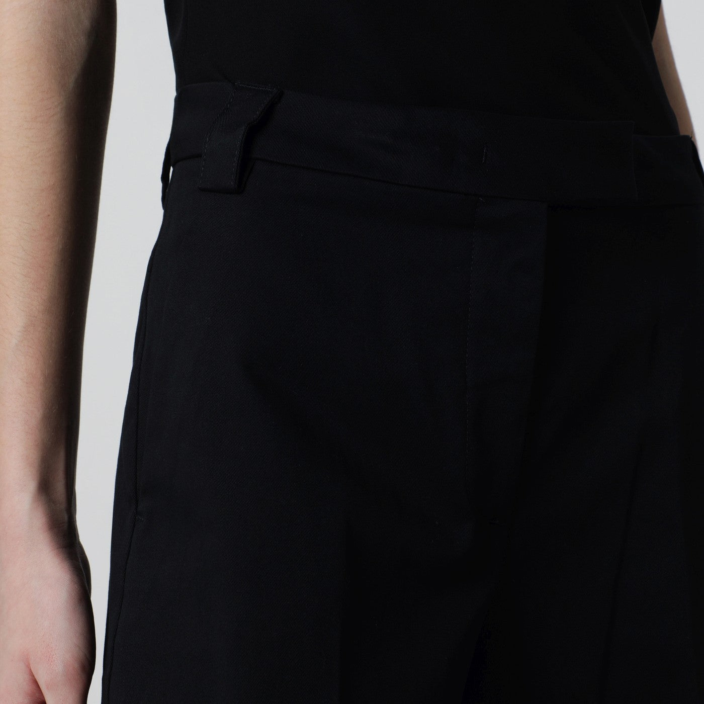 Black cotton palazzo trousers