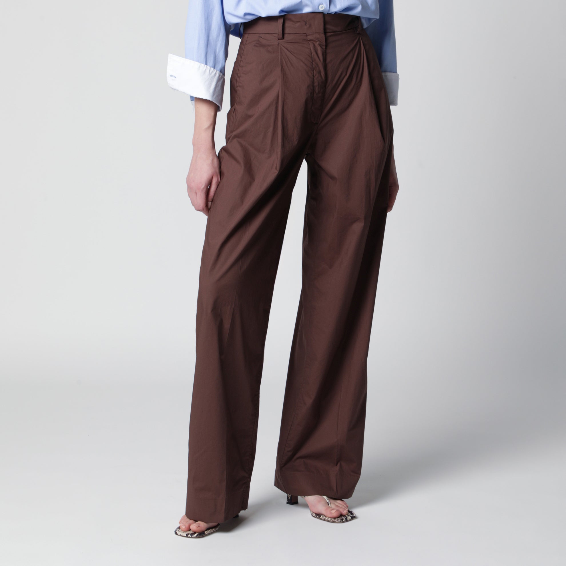 Pantalon marron en coton