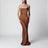 Maxi abito Ninfea con ruches in poliestere bronzo