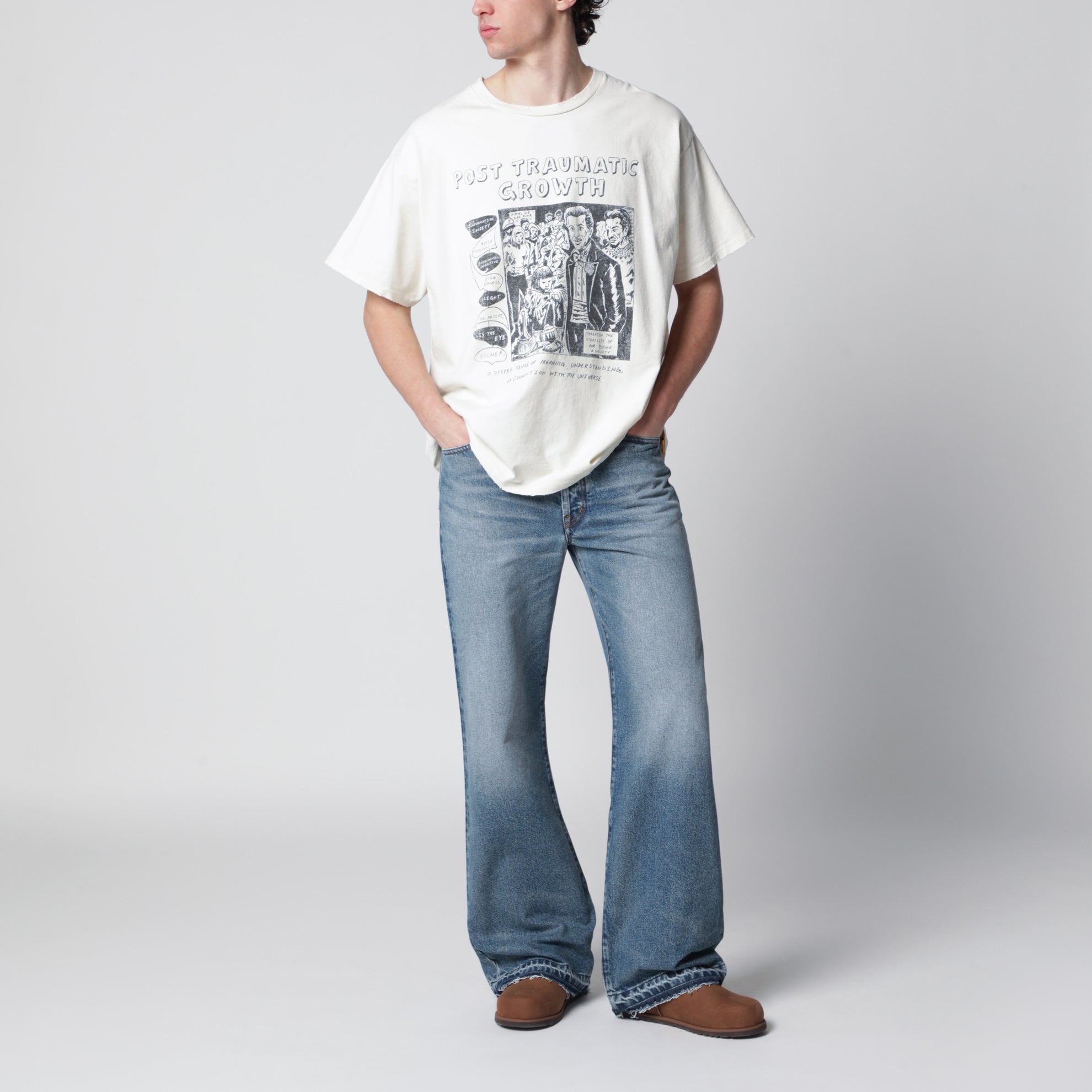 Elfenbeinfarbenes „Post Traumatic Growth“-T-Shirt