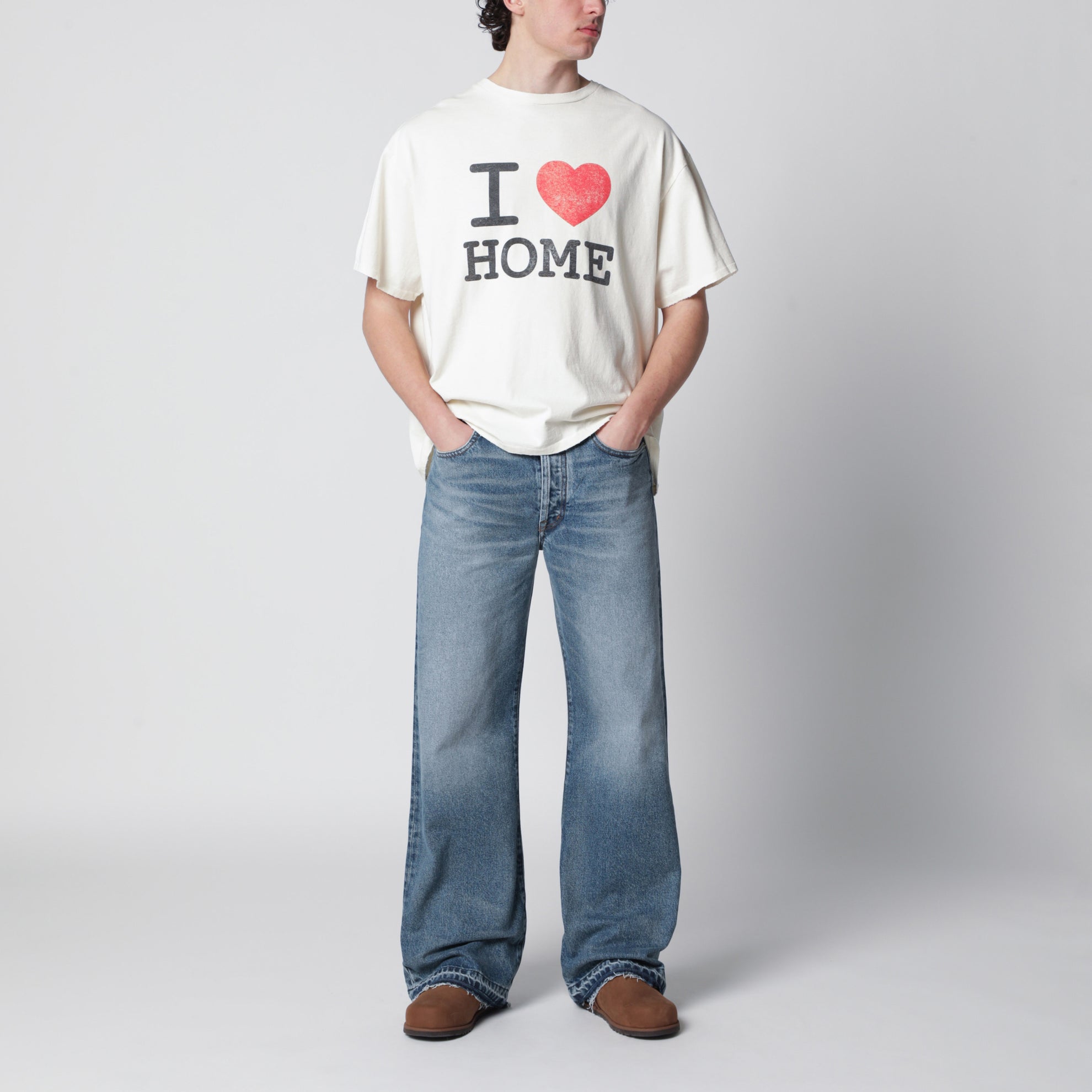 T-shirt I Love Home avorio