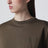 T-shirt color kaki con plissé sul retro