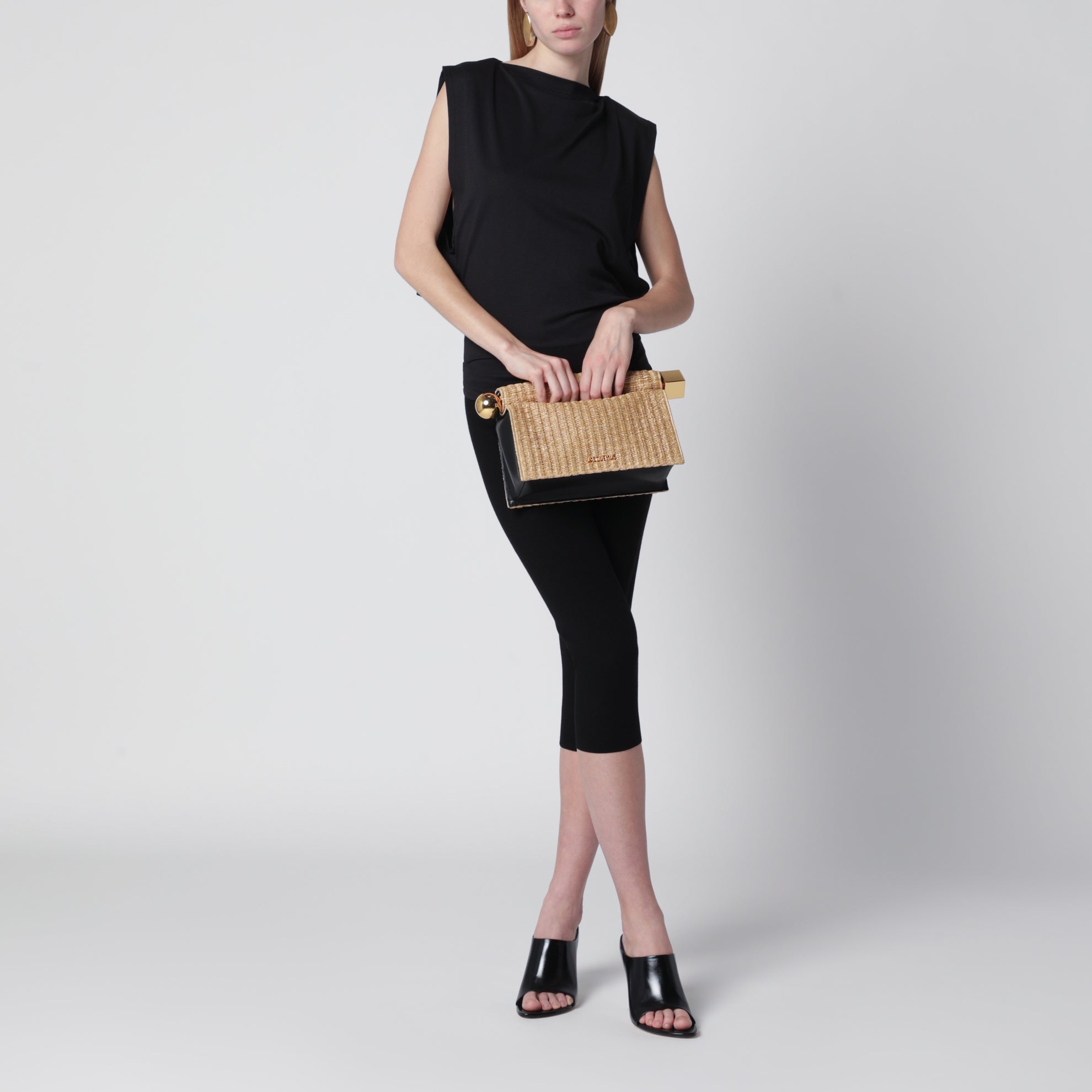 Black Moisson draped tank top
