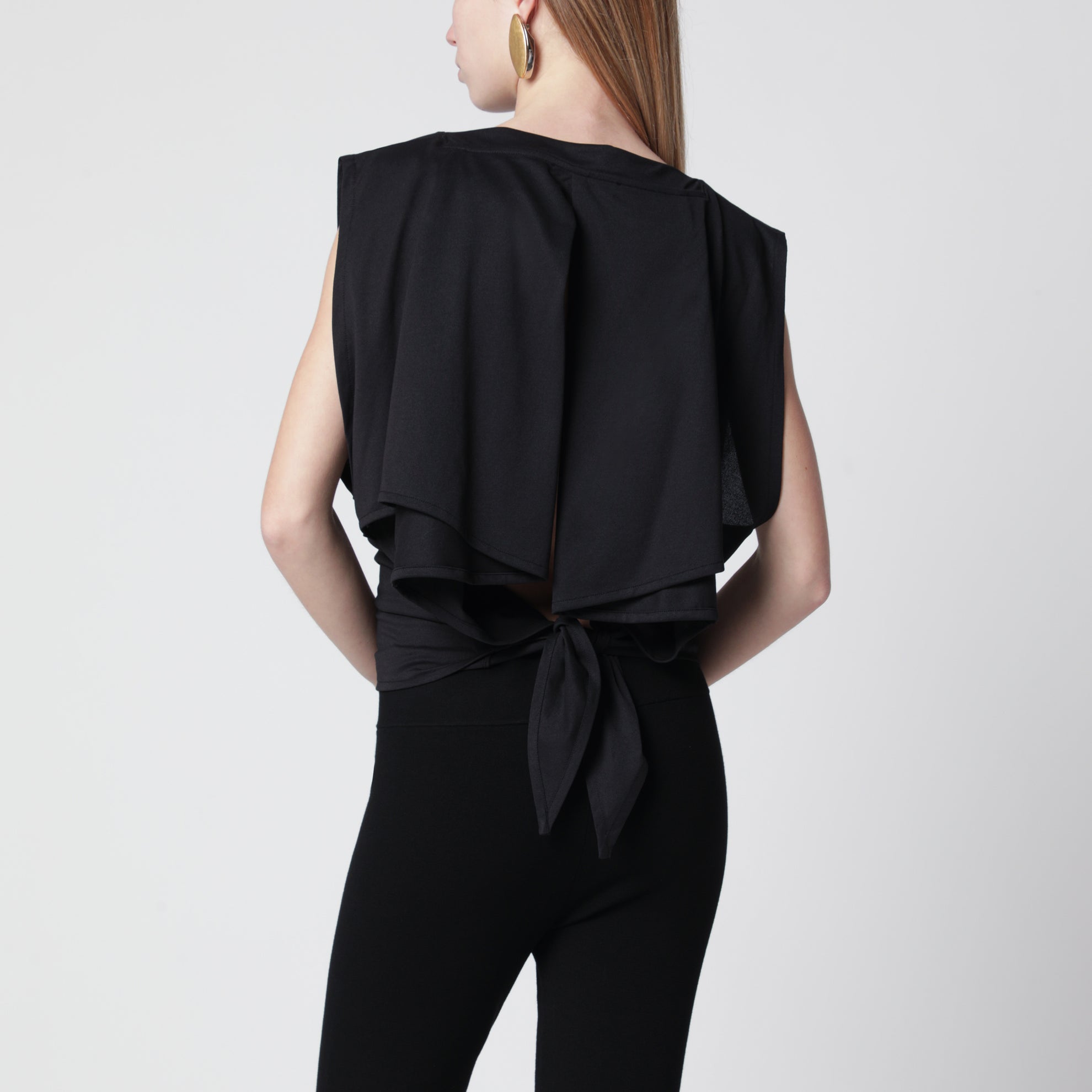 Black Moisson draped tank top