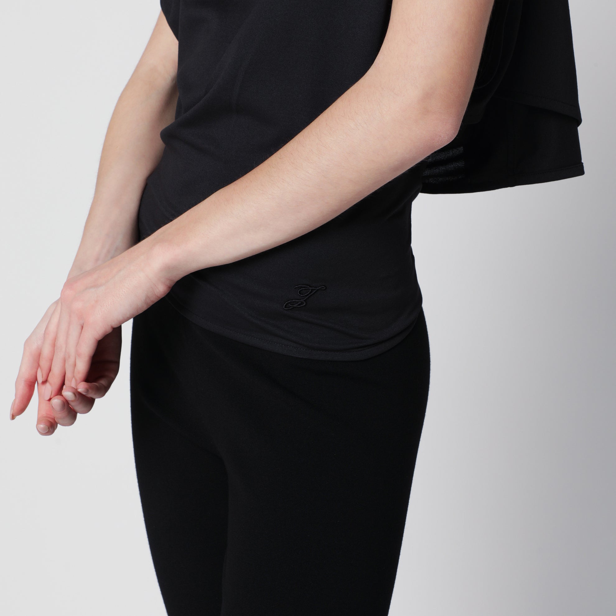 Black Moisson draped tank top