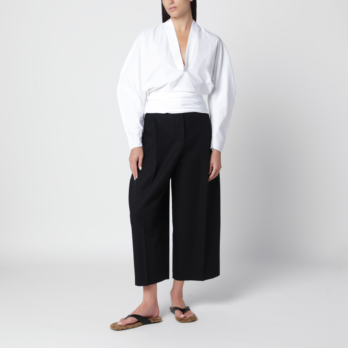 Colombe Bluse aus weißem Baumwollpopeline