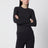 Black long-sleeved T-shirt in stretch fabric