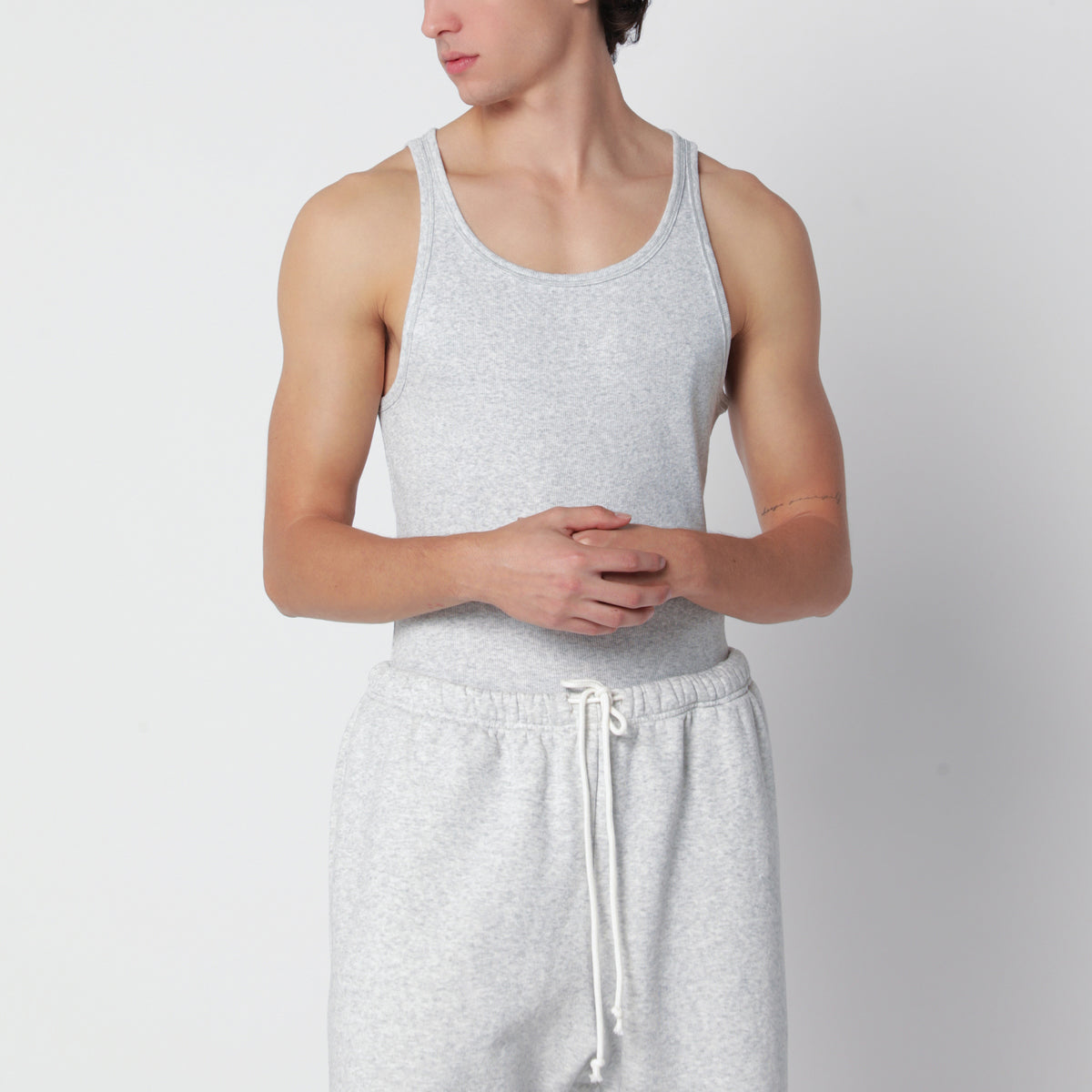 Lot de 3 débardeurs gris en coton côtelé stretch
