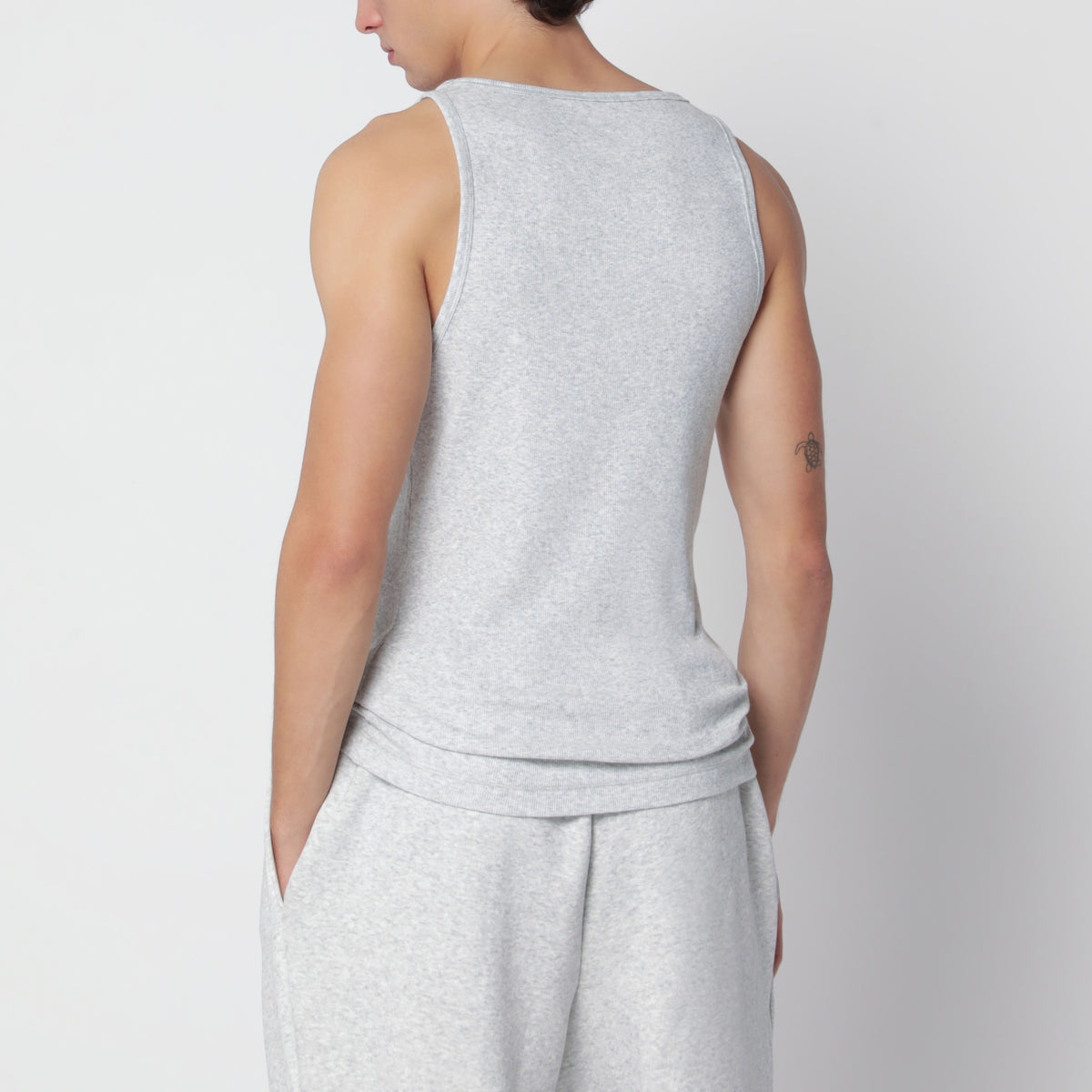 Lot de 3 débardeurs gris en coton côtelé stretch