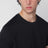 Black short-sleeved T-shirt in cotton