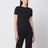 T-shirt a maniche corte nera in tessuto elasticizzato
