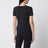 Black short-sleeved T-shirt in stretch fabric