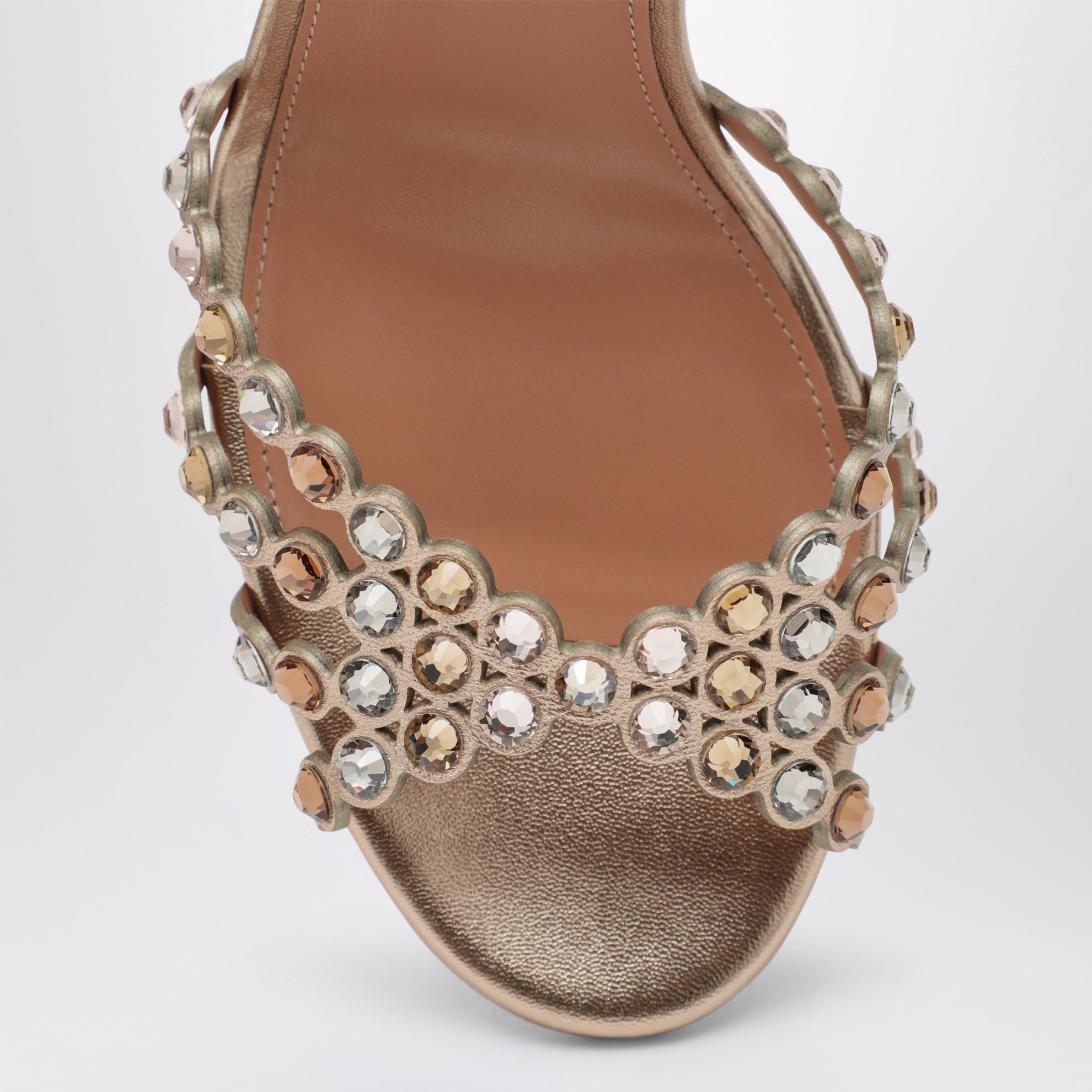 Tequila 105 Sandalen aus Metallic-Leder in Light Copper