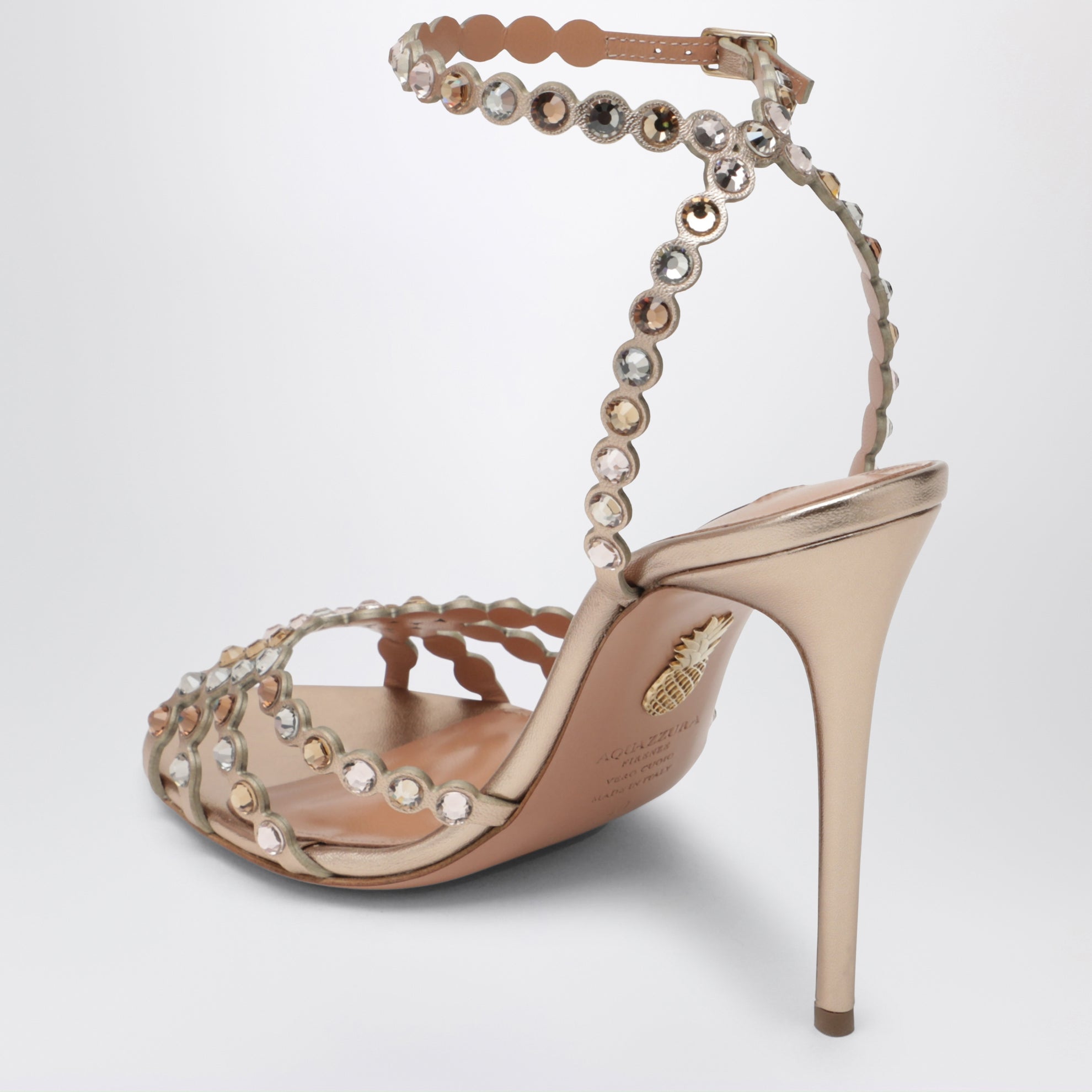 Tequila 105 Sandalen aus Metallic-Leder in Light Copper