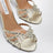 Platinfarbene Tequila Sandalen aus Metallic-Leder mit Kristallen