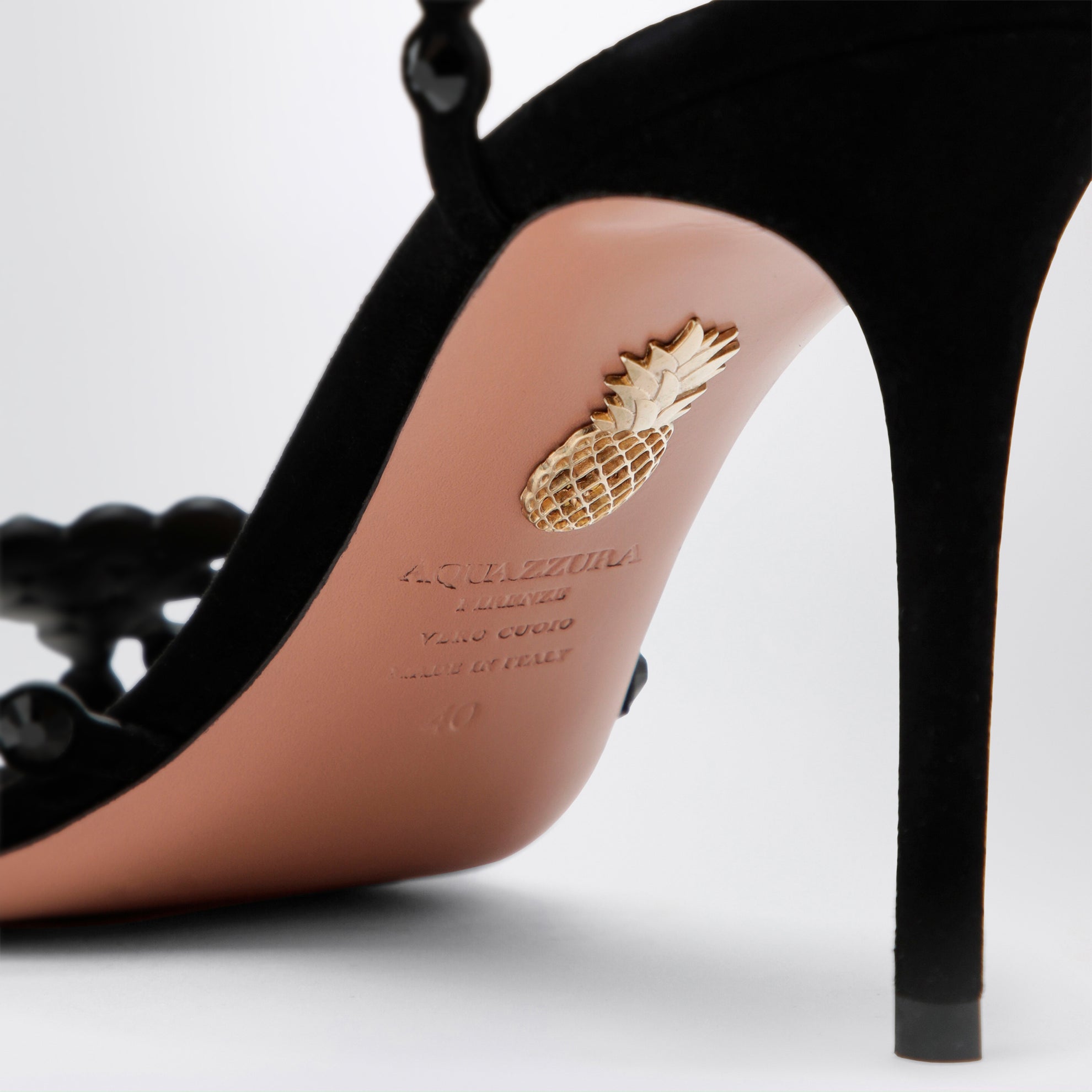 Tequila Sandalen in Schwarz aus Veloursleder mit Kristallen