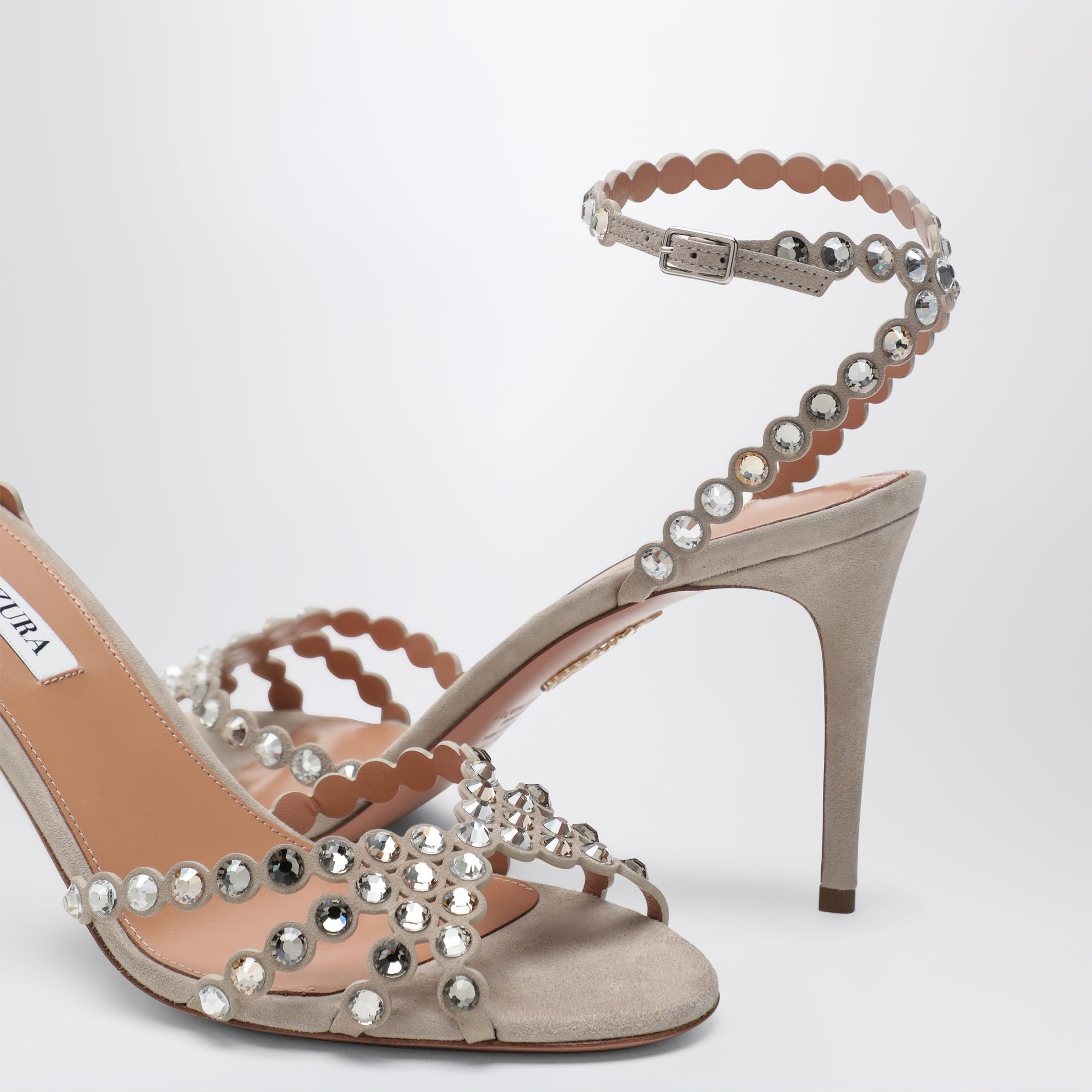 Sandali Tequila con cristalli in suede