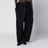 Pantaloni con risvolto in vita in lana neri