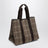 Brown tartan Traversée L tote bag