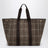 Brown tartan Traversée L tote bag