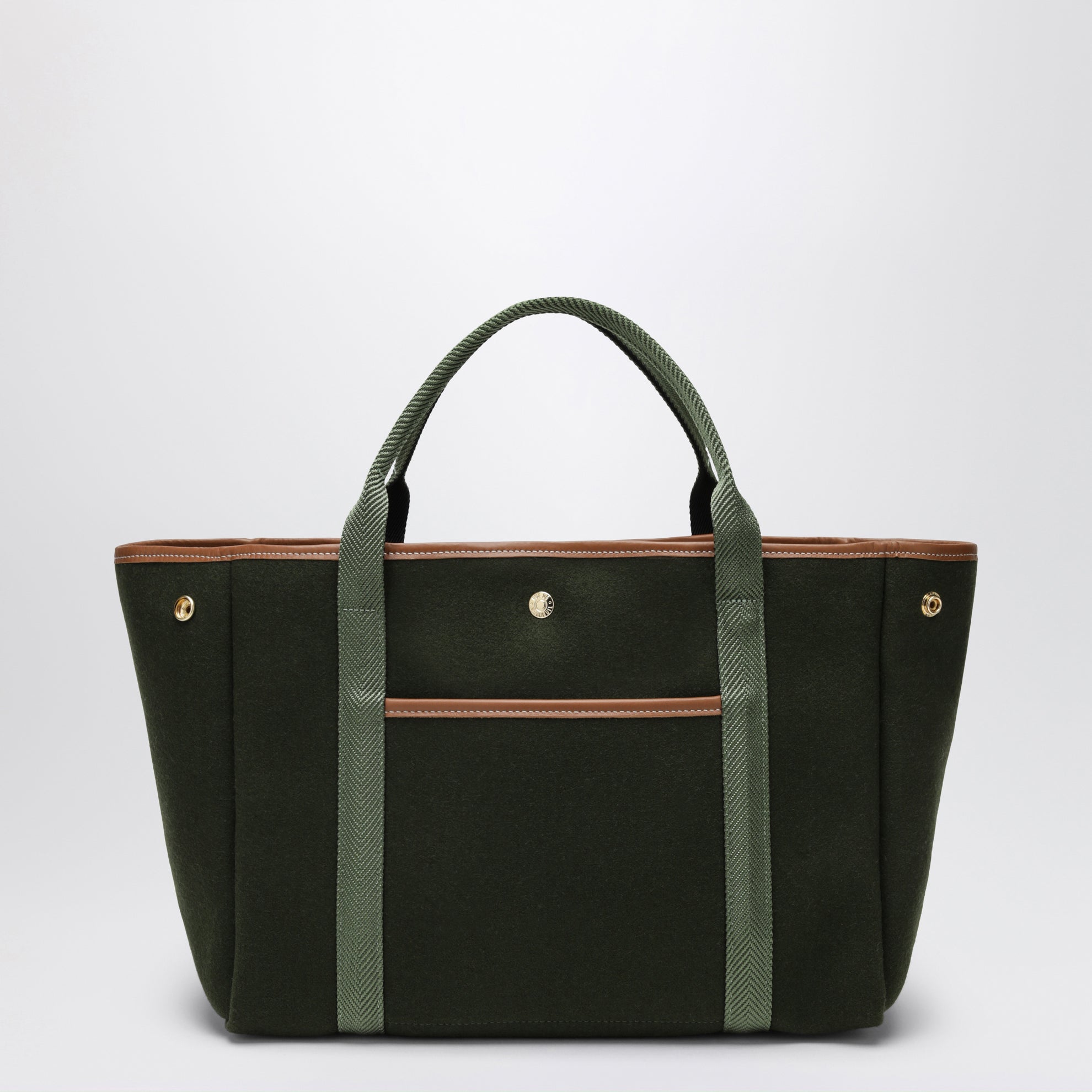 Olivgrüne Traversée M Tote Bag aus Filz