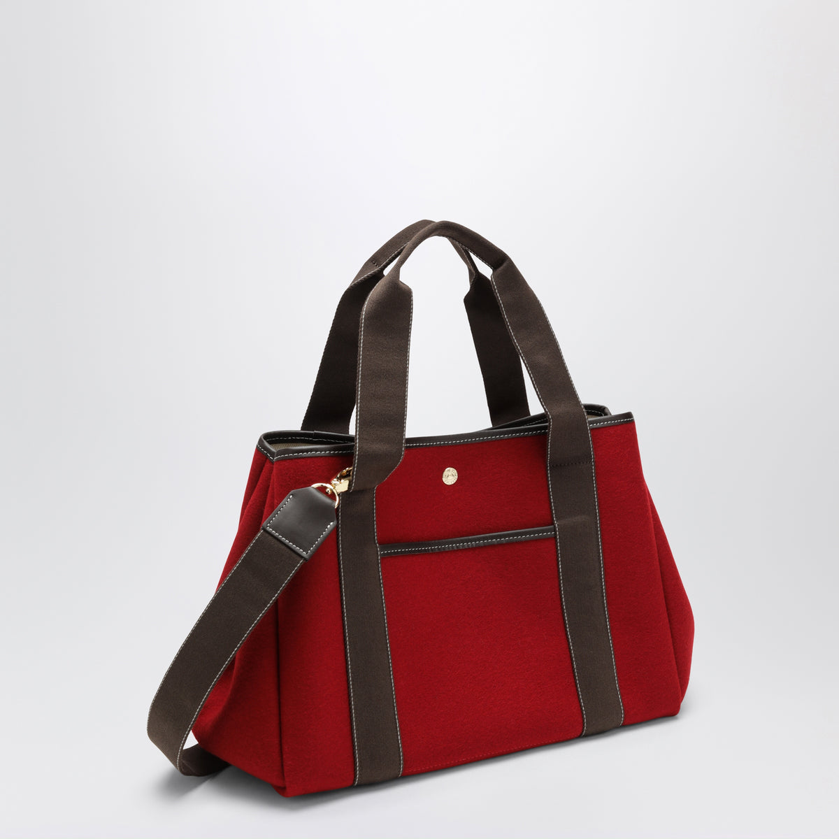 Traversée M Pocket red flannel bag