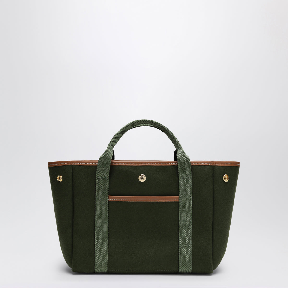 Borsa tote Traversée S verde oliva in feltro