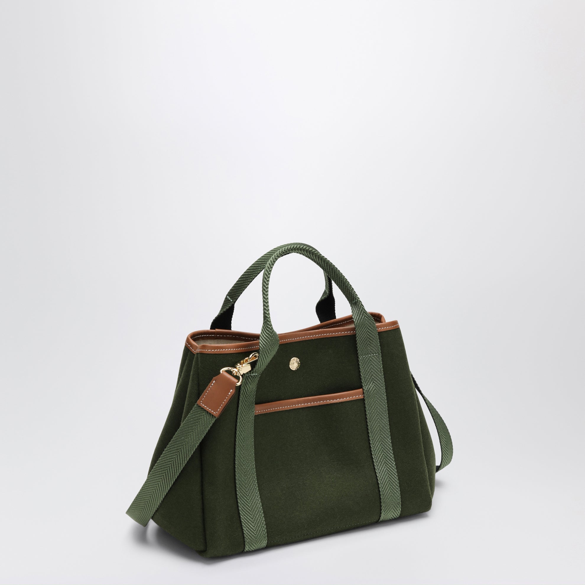 Borsa tote Traversée S verde oliva in feltro