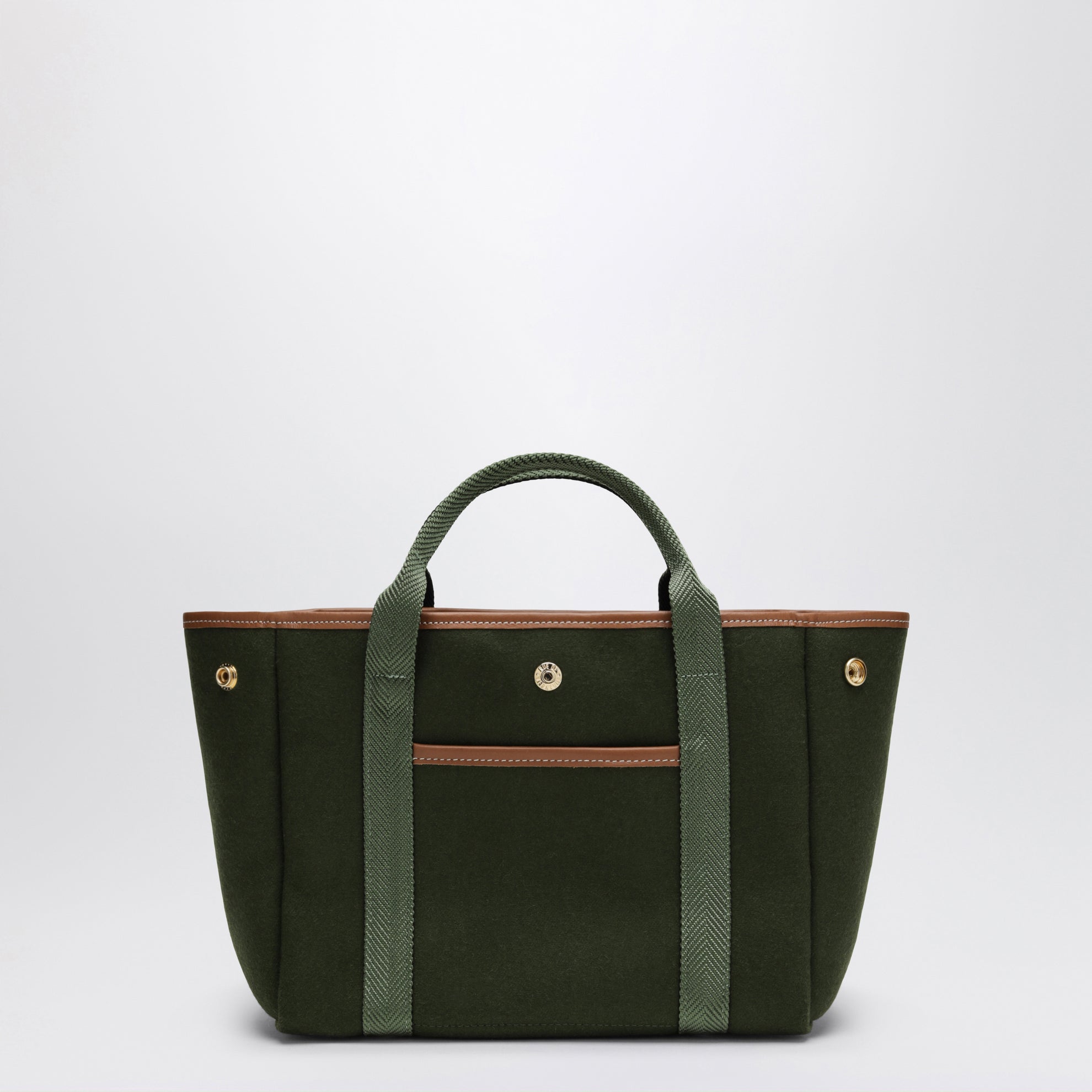Borsa tote Traversée S verde oliva in feltro