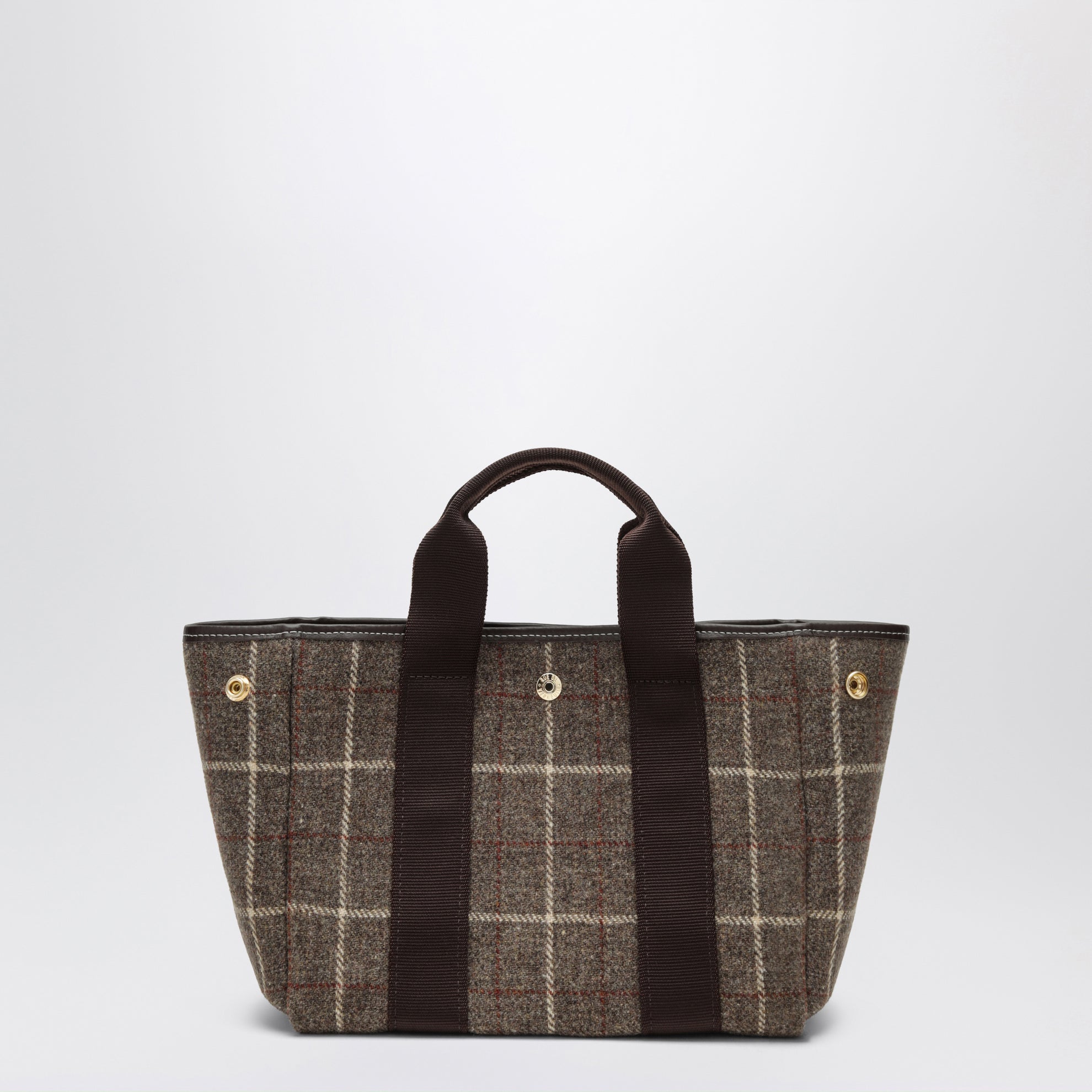 Borsa Traversée S marrone in flanella