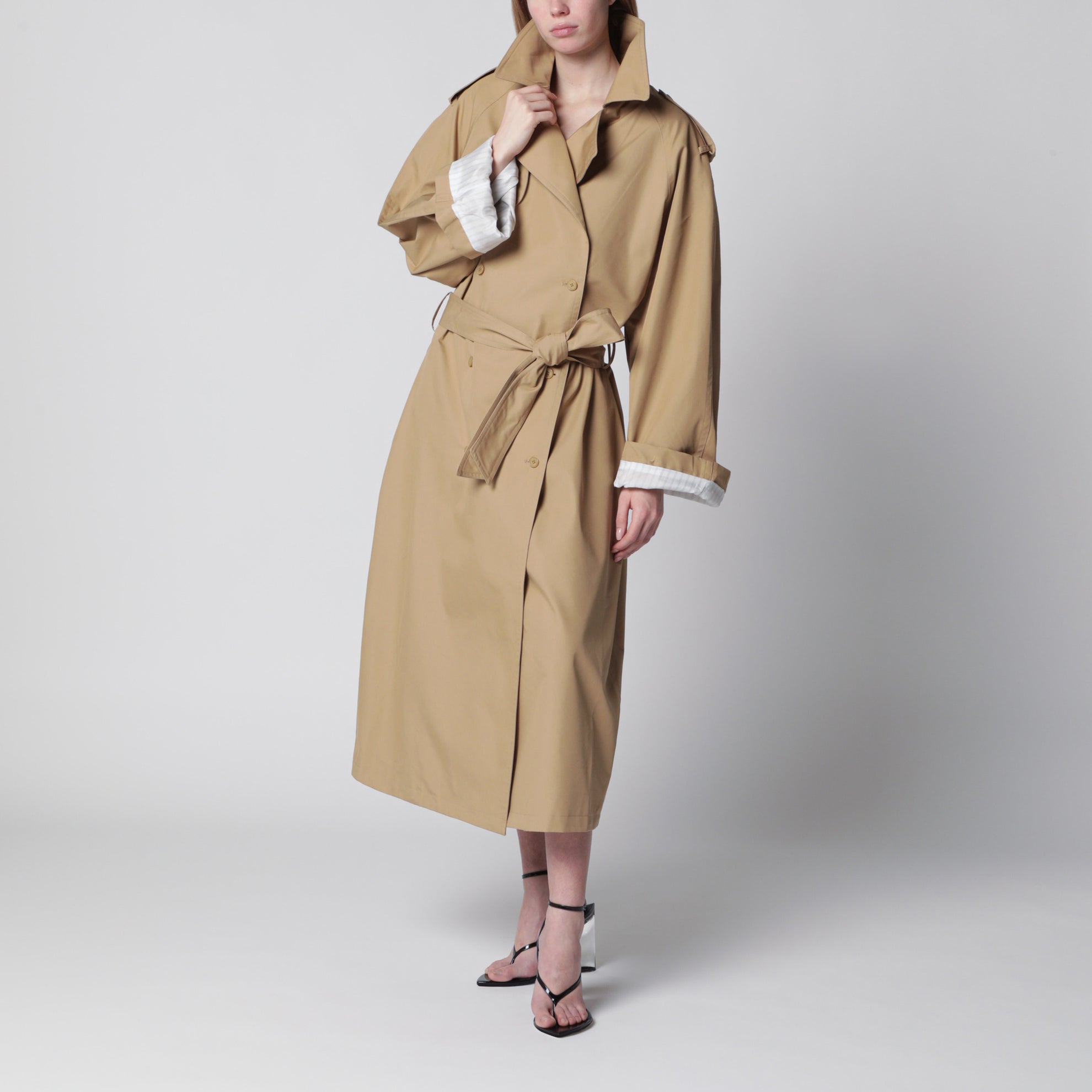 Riva trench coat in camel cotton