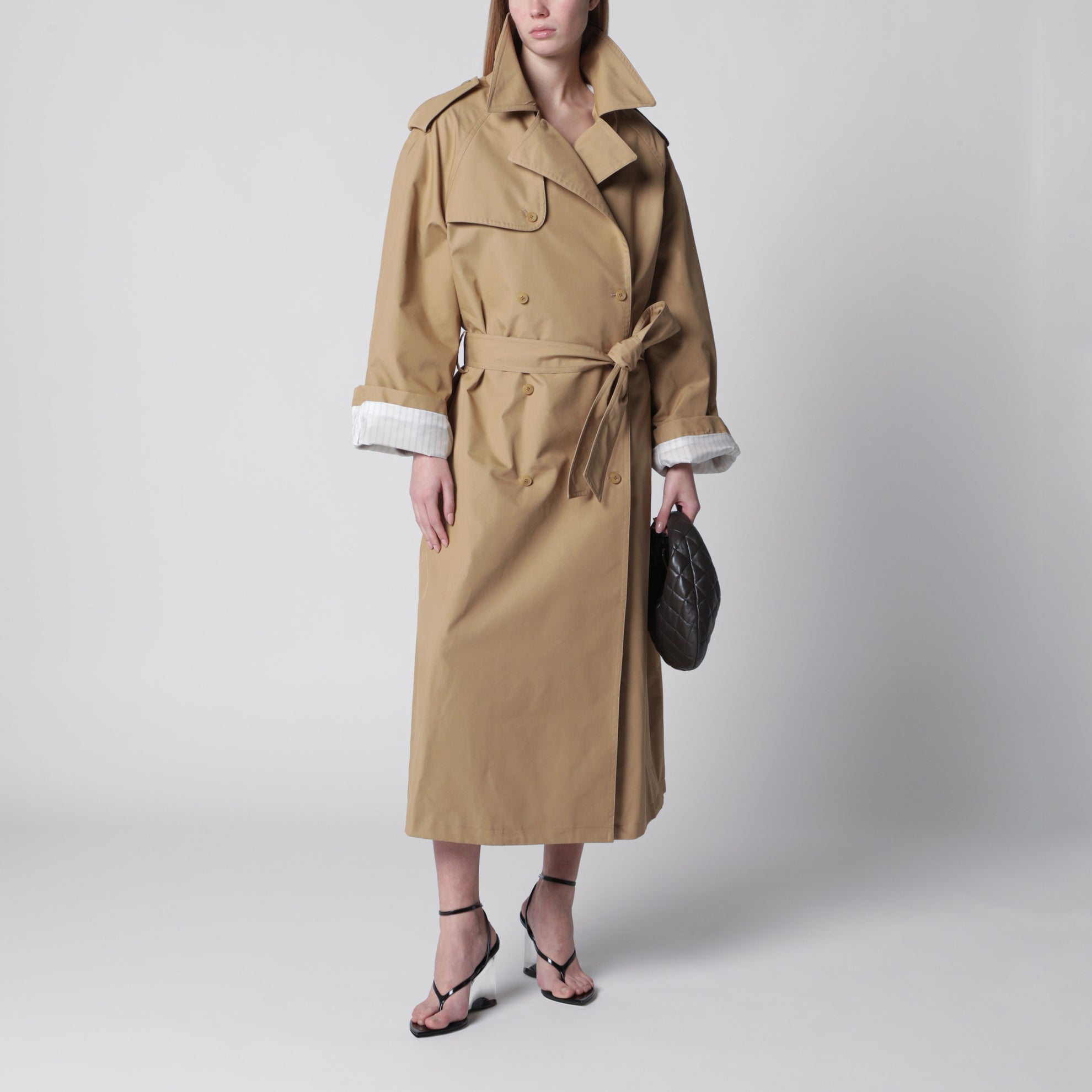 Riva trench coat in camel cotton