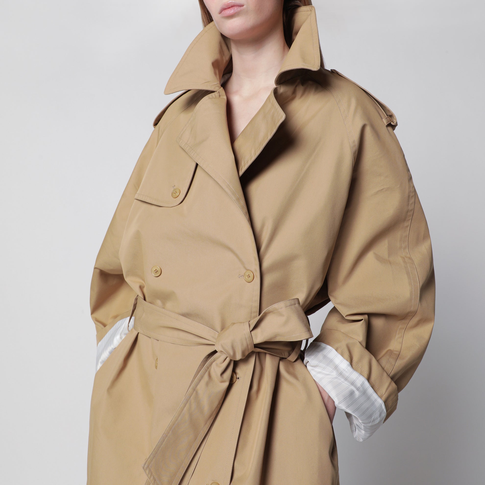 Riva trench coat in camel cotton