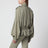 Elva short fluid trench coat in sage green viscose