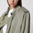 Elva short fluid trench coat in sage green viscose