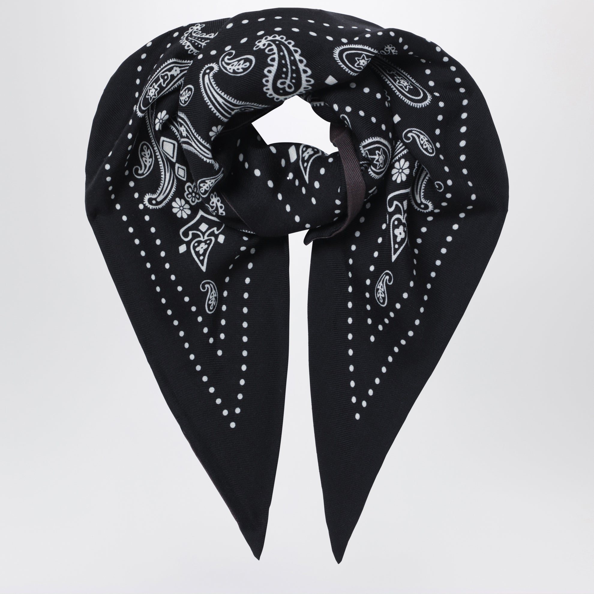 Black/mud triangular bandana scarf