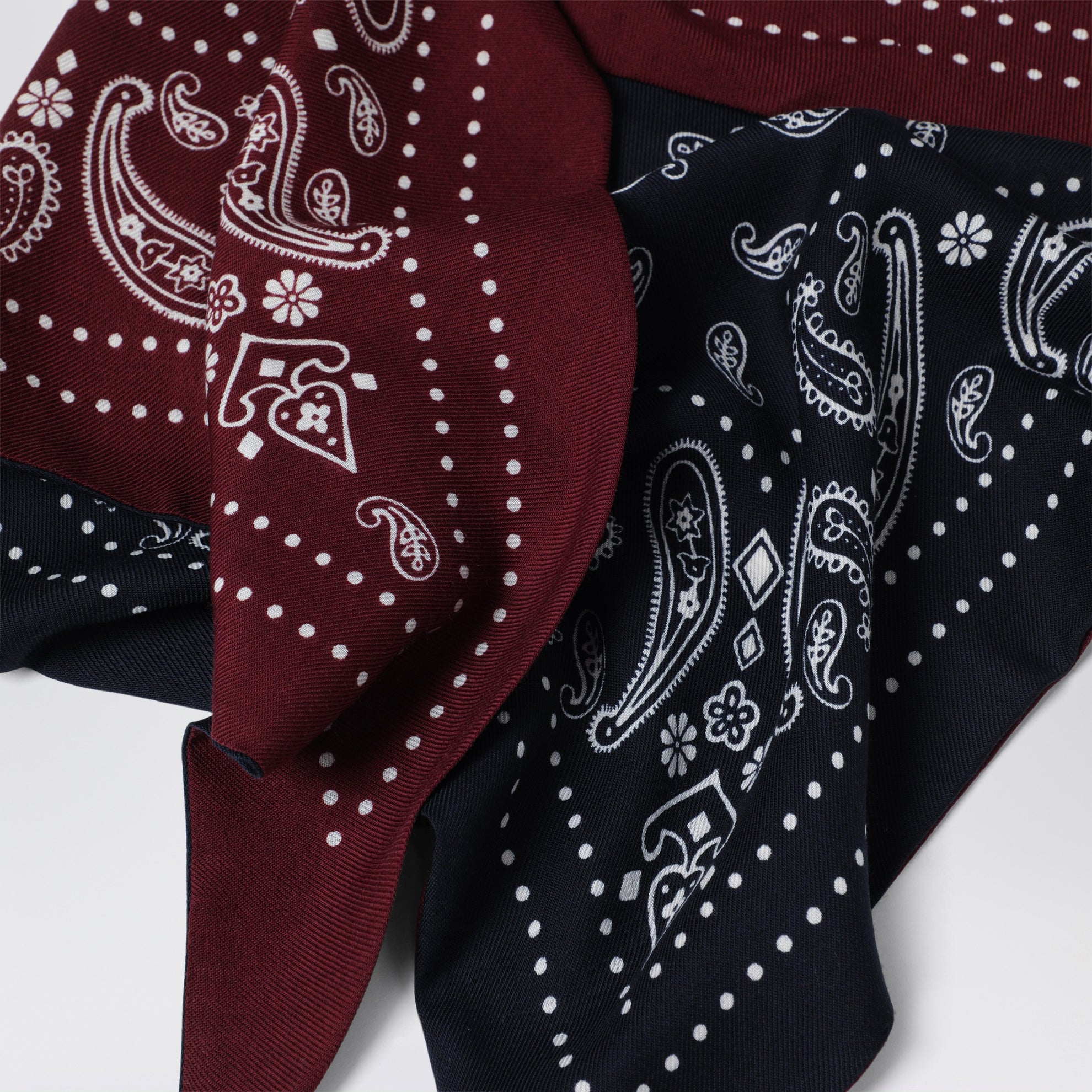 Navy blue/burgundy triangular bandana scarf
