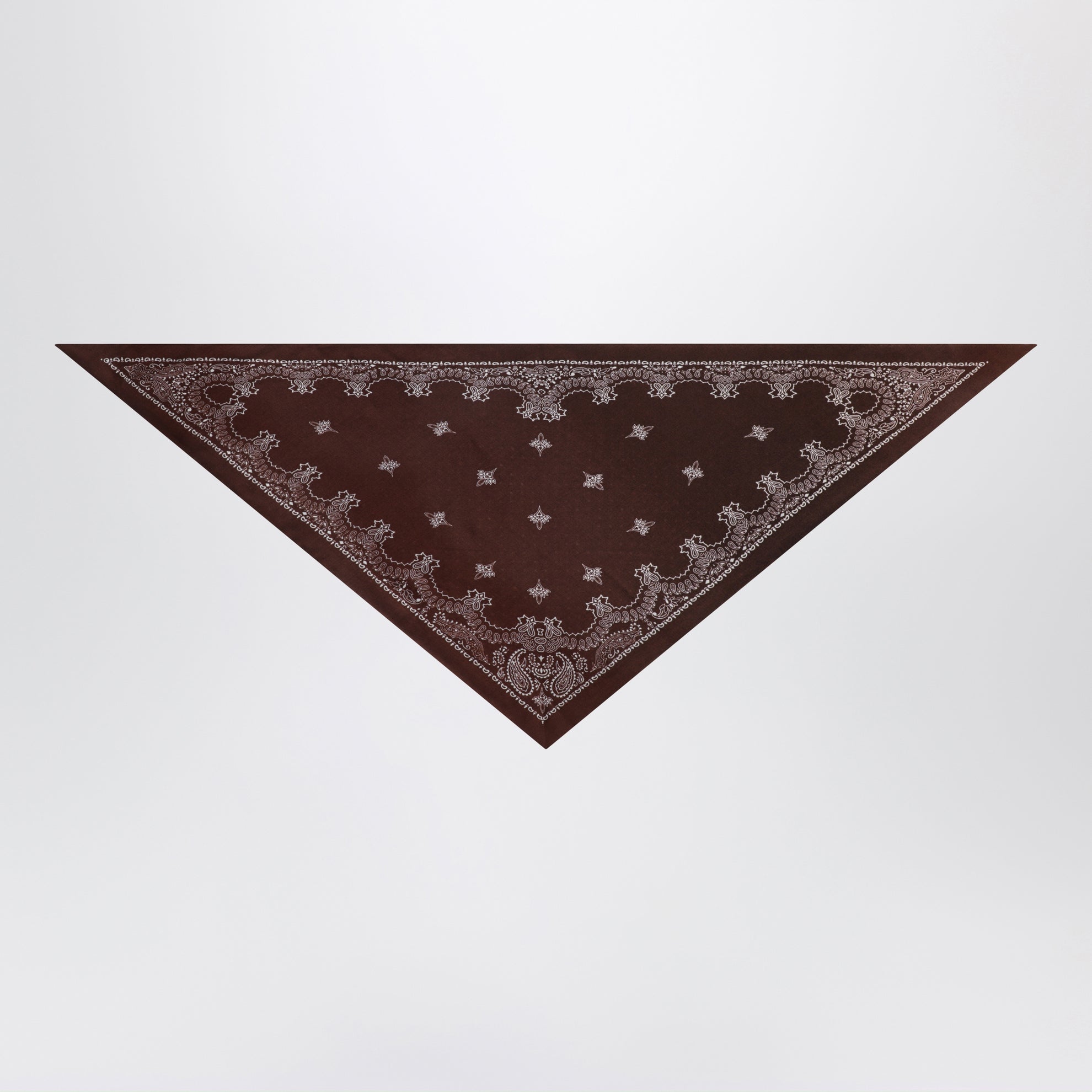 Braunes dreieckiges Bandana-Tuch aus Wolle