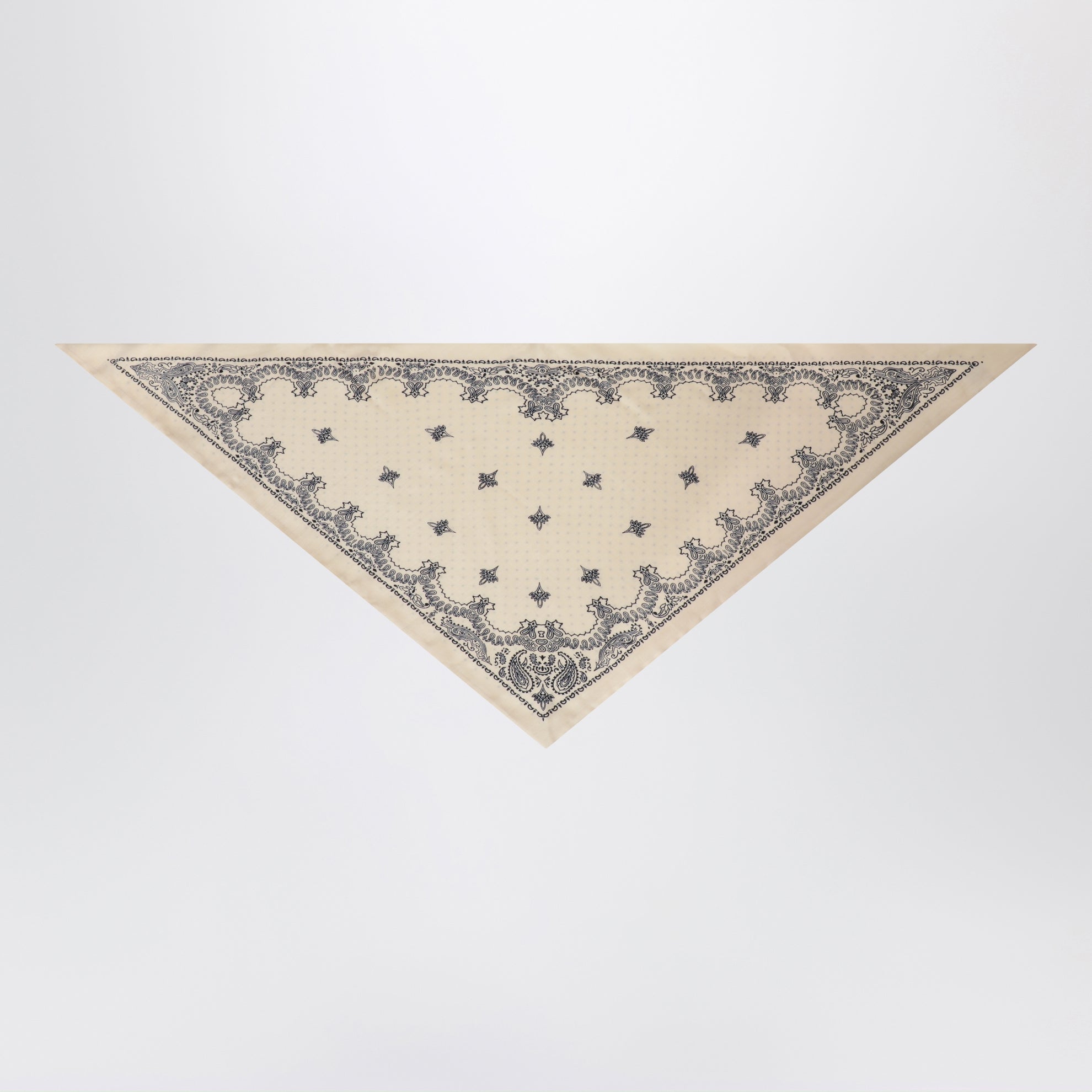 Cream triangular bandana scarf in wool